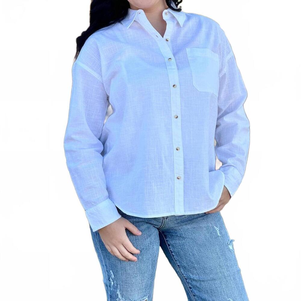 NEW HATLEY relaxed button down shirt in white